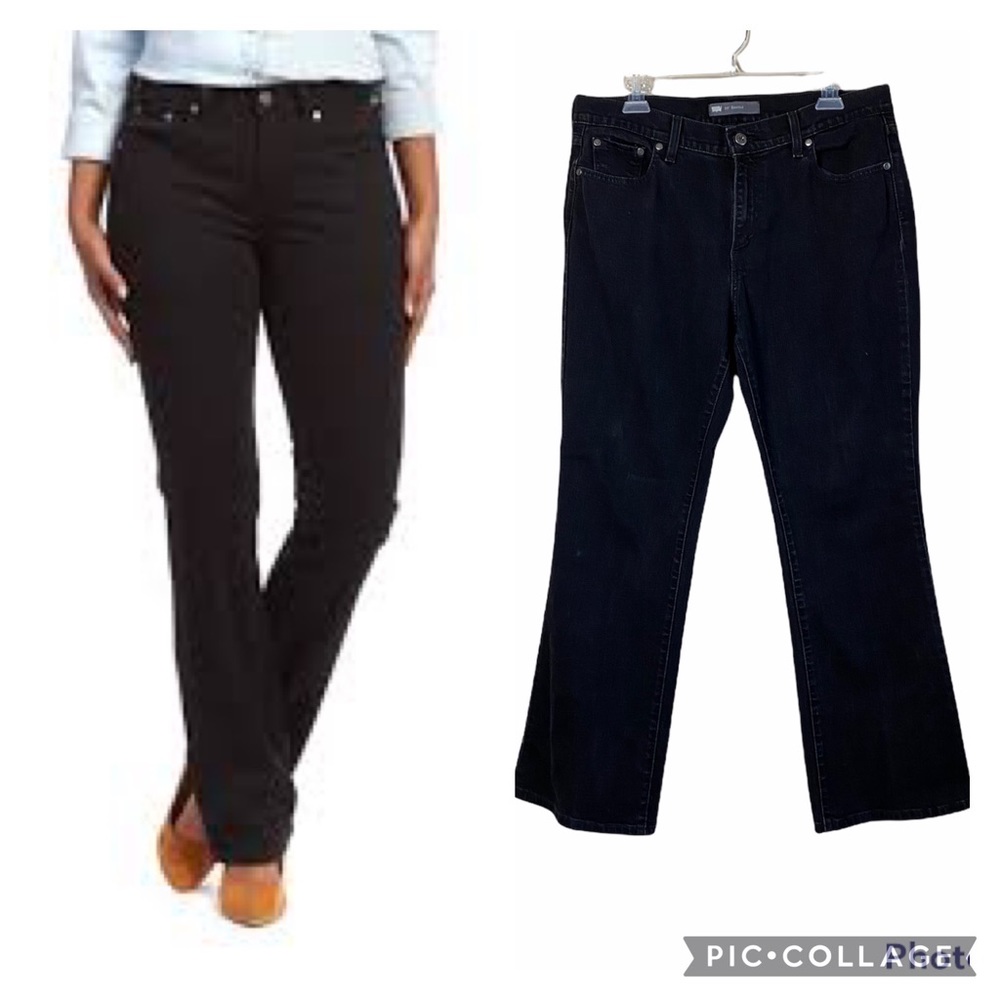 Levi’s 515 Black Mid Rise Cotton Blend Bootcut Jeans Size 14W
